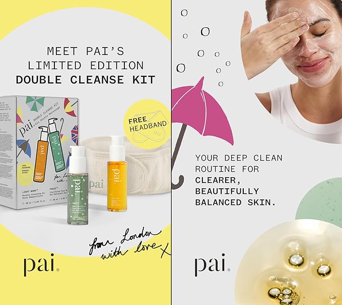 Pai Skincare London | DOUBLE CLEANSE - FROM LONDON WITH LOVE Beauty Gift Set. Organic Face Wash, Makeup Remover & Headband, Suitable for Sensitive Skin & All Skin Types. Made In London.-BrightBean Baby