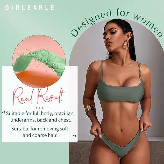 Wax Beads (1lb) for Hair Removal - Aloe Vera Formula, Perfect for Sensitive Skin, Eyebrow, Brazilian Bikini, Legs, Facial and Full Body Waxing at Home-BrightBean Baby