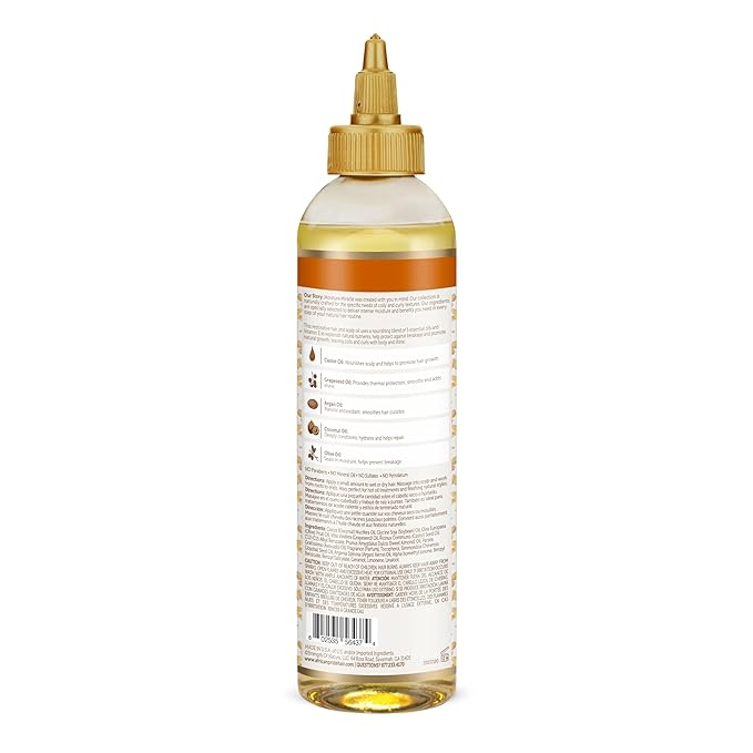 African Pride Moisture Miracle 5 Essential Hair Oils with Vitamin E | Moisture, Shine, Protection, and Growth | Argan, Castor, Grapeseed, Coconut, and Olive Oil | 8 oz-BrightBean Baby