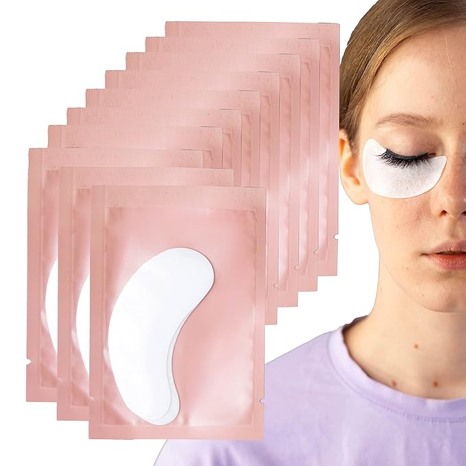 50 Pairs Under Eye Pads, Hydrogel Eye Patches for Eyelash Extension, Lash Gel Pad, Eyelash Extension Gel Patches, DIY False Eyelash Makeup Eye Gel Pad, Fit Most Eye Shape Stick Well-BrightBean Baby