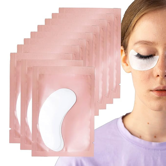 50 Pairs Under Eye Pads, Hydrogel Eye Patches for Eyelash Extension, Lash Gel Pad, Eyelash Extension Gel Patches, DIY False Eyelash Makeup Eye Gel Pad, Fit Most Eye Shape Stick Well-BrightBean Baby