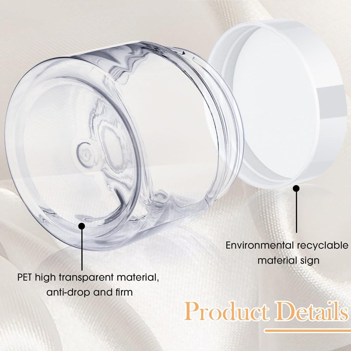 SATINIOR 100 Pcs Plastic Jars with Lids Small Containers Lids Wide Mouth Small Plastic Containers for Lotion Cream Rhinestones Body Butters Travel Storage(6 oz,White)-BrightBean Baby