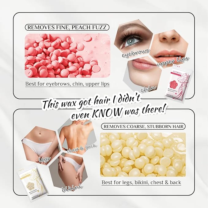 KOTAMU Wax Kit Pink Digital Hair Removal Waxing Kit for Women & Men Hot Wax Warmer Pot for Face, Eyebrow, Body, Brazilian, Bikini, Sensitive Skin Waxing Machine with 25 Accessories for Home Salon-BrightBean Baby