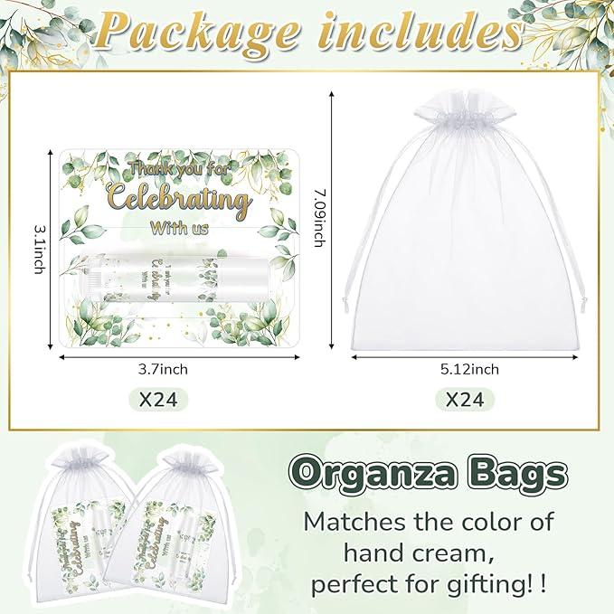 24 Set Thank You Gift Lip Balm Bulk Baby Shower Party Gifts Favors Lip Balms for Guests Bridal Shower Favor Girls Boys Gender Reveal Favors Souvenirs Party Supplies Thank You Gifts for Wedding-BrightBean Baby