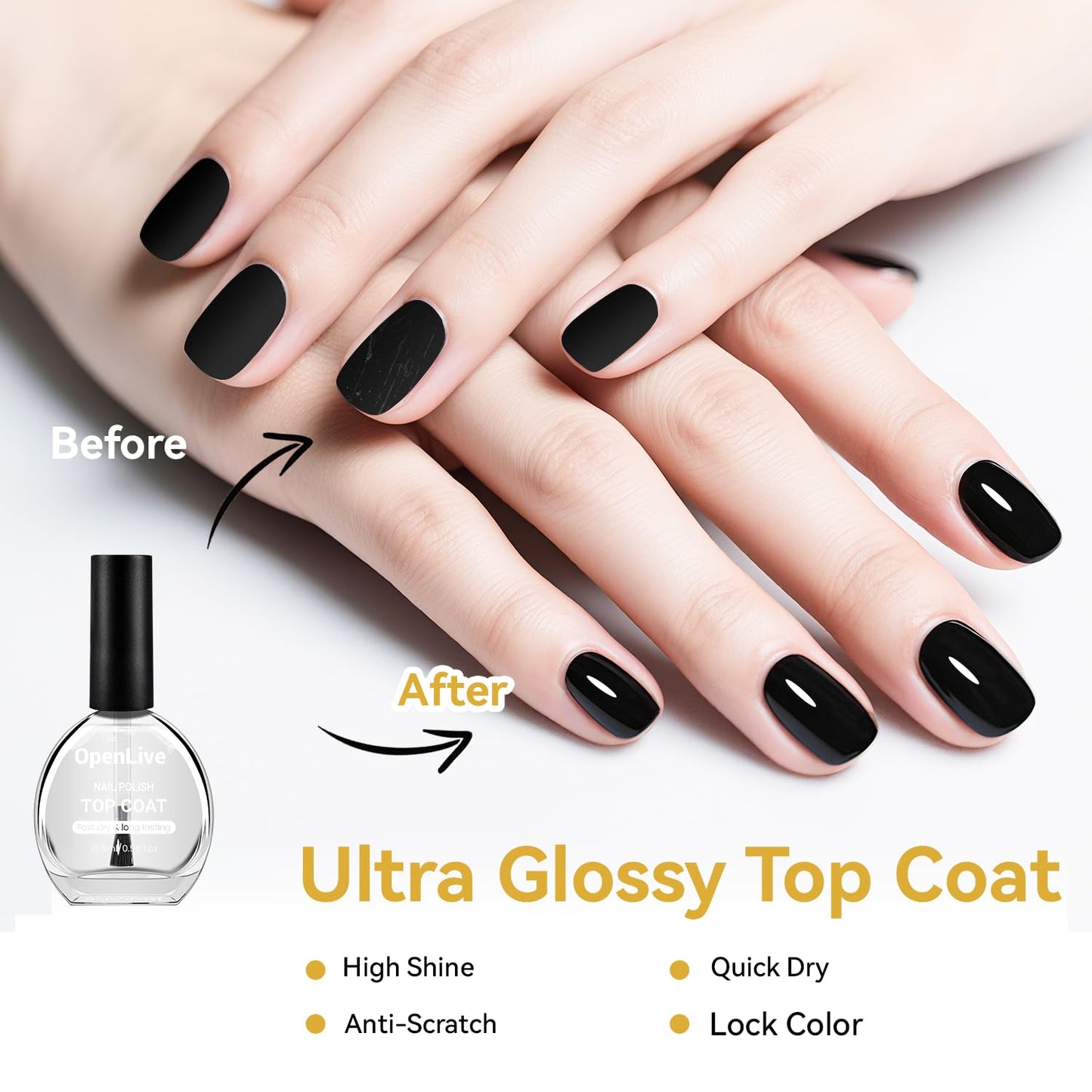 3PCS 16.5ml Quick Dry Base and Top Coat Nail Polish and Gel Remover Set, Base and Top Coat No U V Lamp Curing, Gel Polish Remover for Quick and Easy Removal At Home-BrightBean Baby