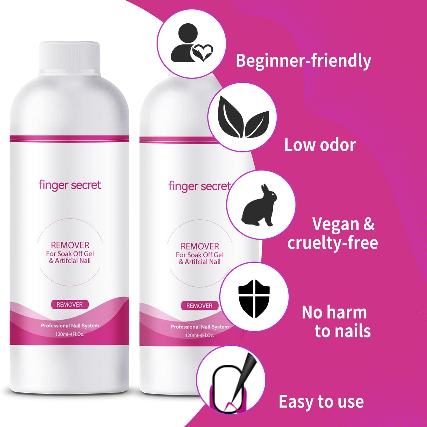 Nail Polish Remover 8Fl.Oz Nail Polish Remover Kit Polish Remover for Nails Glue Artificial Nails,Glitter Polish,Hard Builder gel,dip powder,poly gel,acrylic powder Remove-BrightBean Baby