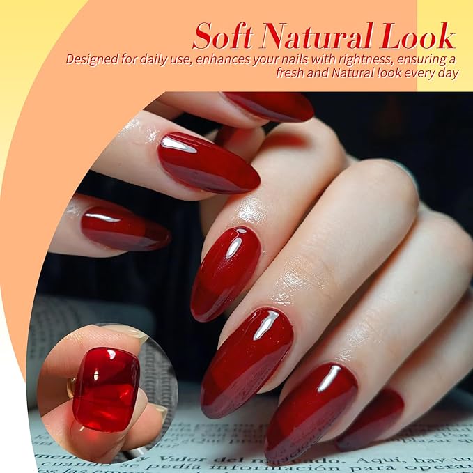 Born Pretty Neon Jelly Gel Nail Polish Glass Crystal Transparent Halloween Collection Soak Off Gel Nail Kit Minicure DIY Gifts 6PCS-BrightBean Baby