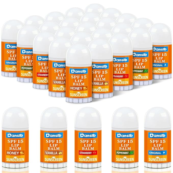 25 Pcs Mini Sunscreen Lip Balms Bulk SPF 15 Lip Balm Sticks Lip Balm Favors with Sunscreen Employee Staff Appreciation Gifts Bulk Team Coworkers Christmas Gifts for Outdoor Travel Beach-BrightBean Baby
