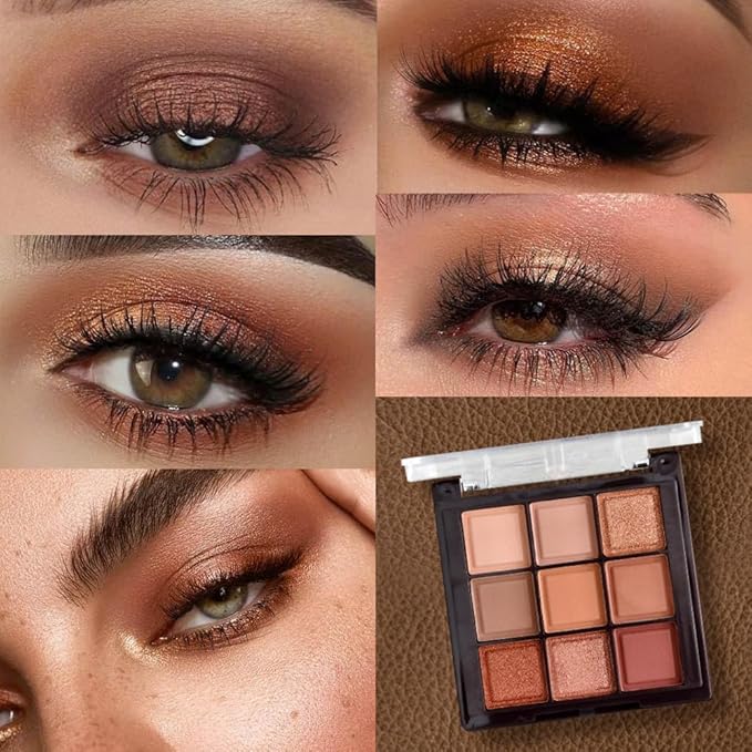 K'APEINE Eyeshadow Palette 9-Colors Nude Eye Shadow Palette Natural Brown Eyeshadows Palette Makeup Cool-Toned Highly Pigmented Eyeshadow for Eyes Long Lasting Naturing-Looking-BrightBean Baby
