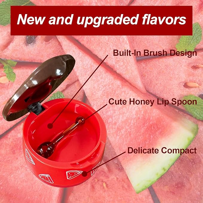 1 PCS Bee Lip Balm Honey Pot, Moisturizing Watermelon Sleeping Lip Balm Lip Mask Overnight, Hydrate Lip Repair Prevent Dry and Cracked Lip Care, Nourishes the Lip Skin, Reduces Lip Lines-BrightBean Baby