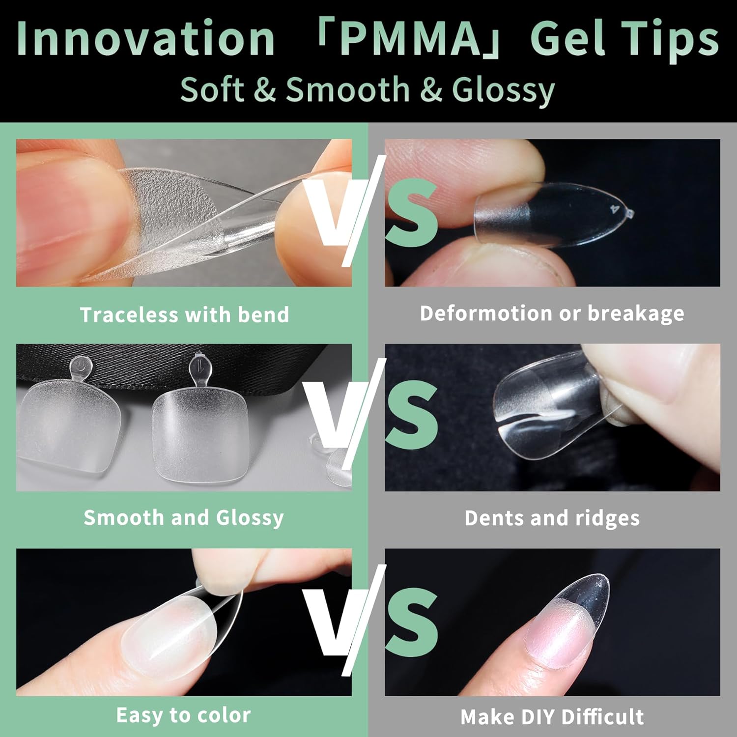 Toe Nail Tips, 216pcs Acrylic Fake Nails Gel Nail Tips Soft, Full Cover Pre-Shaped Matte Clear Press on Nails for Extension, Diy at Home Manicure 12 Sizes-BrightBean Baby