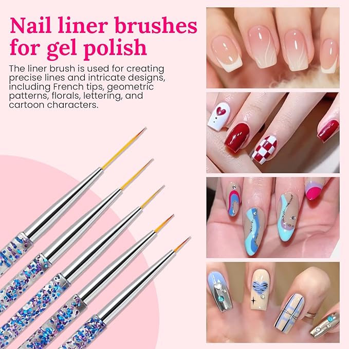 39 PCS Nail Art Brushes Set,Nail Art 3D Sculpting Pen Dotting Tools,Ombre Silicone Brush,Liner Brushes,Acrylic Brushes,Nail Art Palette with Gel Mixing Rod,Nail Design Kit for Home Diy & Salon-BrightBean Baby