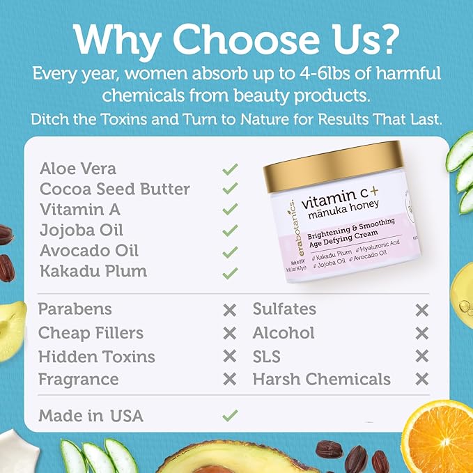 Advanced Vitamin C Face Cream - Brightening & Nourishing with Jojoba Oil, Kakadu Plum for Fine Lines, Wrinkles-BrightBean Baby