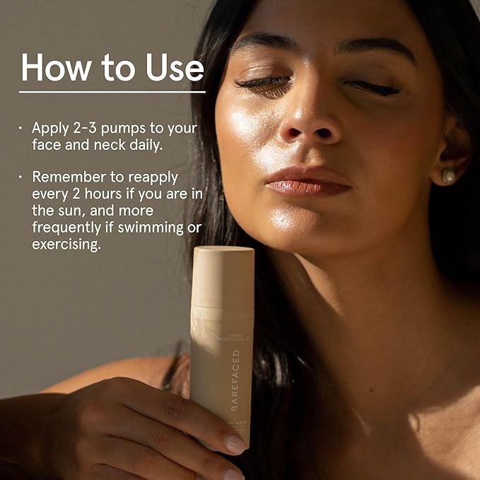 Barefaced Tinted Protection SPF 50+ – Broad-Spectrum Sunscreen with Zinc Oxide, Niacinamide & Hyaluronic Acid – Oil-Free UV Protection, Hydration & Anti-Aging with Universal Tint (60ml)-BrightBean Baby