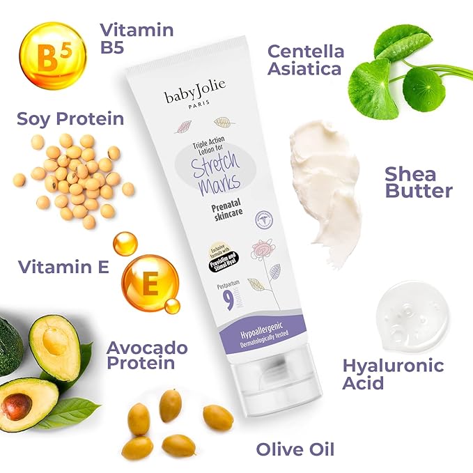 Baby Jolie Stretch Mark Cream for Pregnancy | Triple Action Lotion for Stretch Mark Prevention (Triple Action)-BrightBean Baby