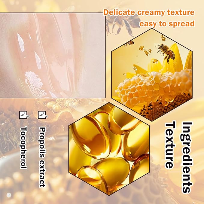 2PCS Bee Lip Balm Honey Pot,Hydrating Lip Moisturizer Cute Honey Pot Lip Balm Lip Scrubs Exfoliator with Wand,Moisturizing Exfoliating Overnight Propolis Lip Sleeping Mask for Men & Women-BrightBean Baby