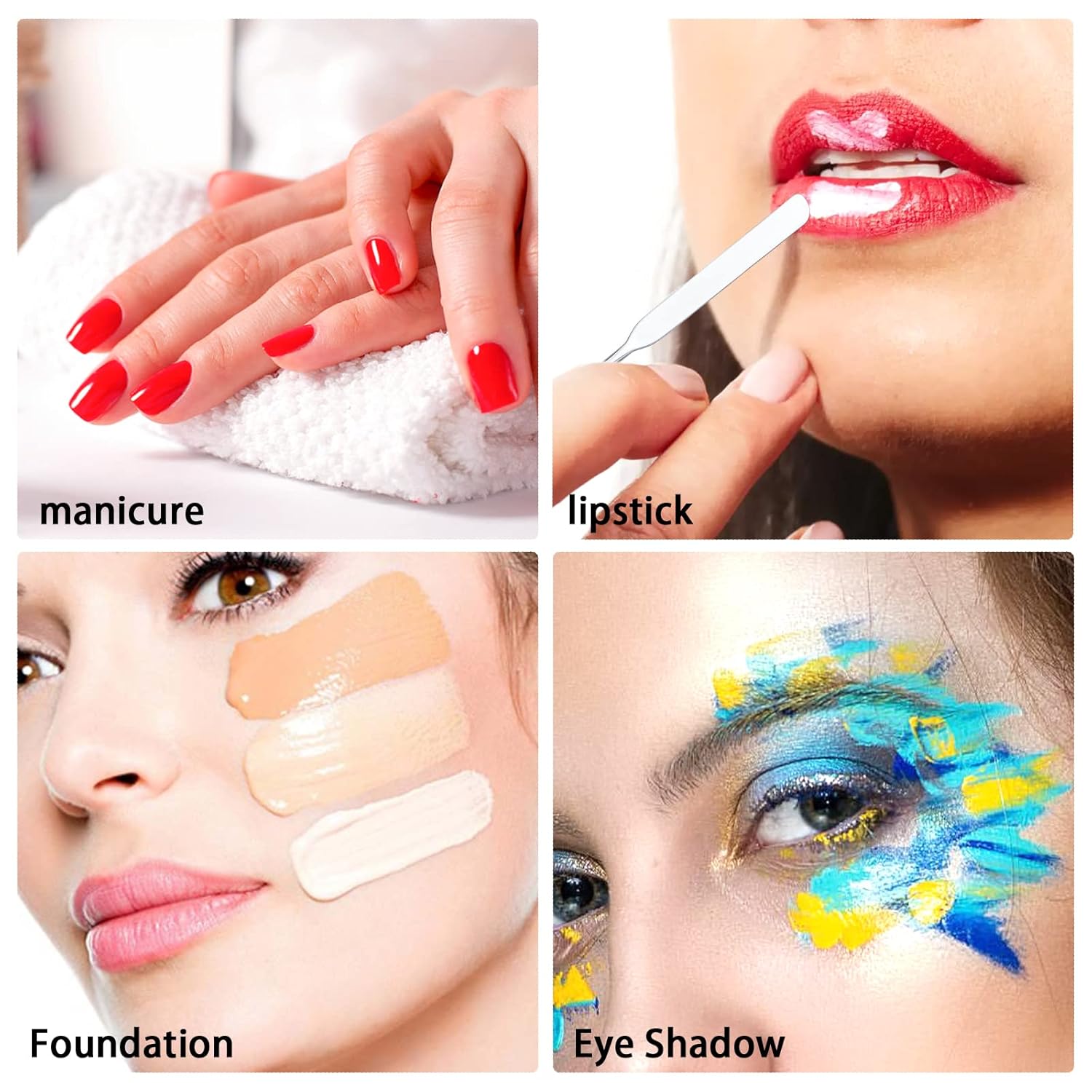 G2PLUS Makeup Mixing Palette, Makeup Spatula and Foundation Palette, Stainless Steel Cosmetic Makeup Palette with Picasso Spatula for Foundation, Eye Shadow, Eyelash, Nail Art and Concealer-BrightBean Baby