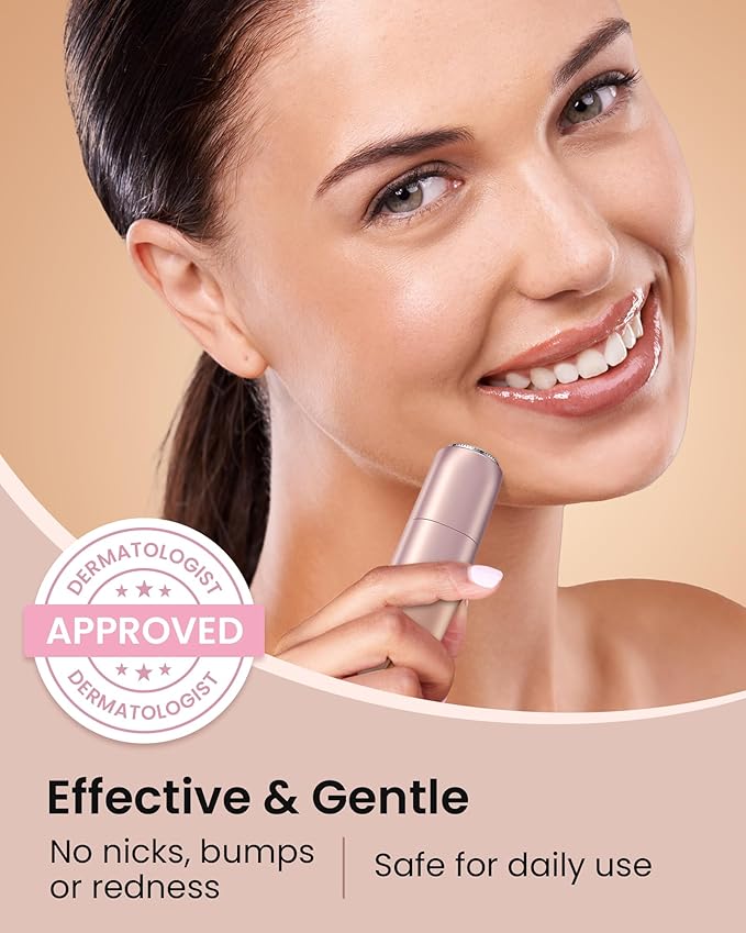 Rechargeable Facial Hair Remover for Women: Painless Mini Face Razors Shaver with 2 Replacement Heads,Electric Facial Hair Removal Device for Upper Lip, Chin & Face for Home & Travel-BrightBean Baby