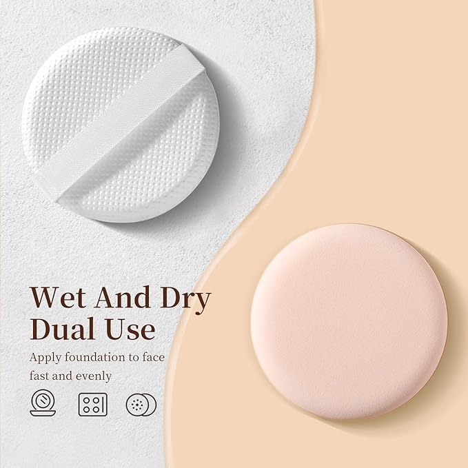 MOHOPE 8Pcs Air Cushion Makeup Puffs for Foundation with Portable Box, No Latex Blending Sponge for Liquid, Cream, Foundation and Powder, Teardrop Powder Puff, Purple-BrightBean Baby