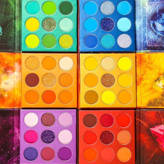 docolor Eyeshadow Palette 54Colors Gemstone Eye Shadow Palette Highly Pigmented Mattes Glitter Shimmers Smokey Cream Powder Blendable Long Lasting Waterproof Colorful Professional Makeup Palette-BrightBean Baby