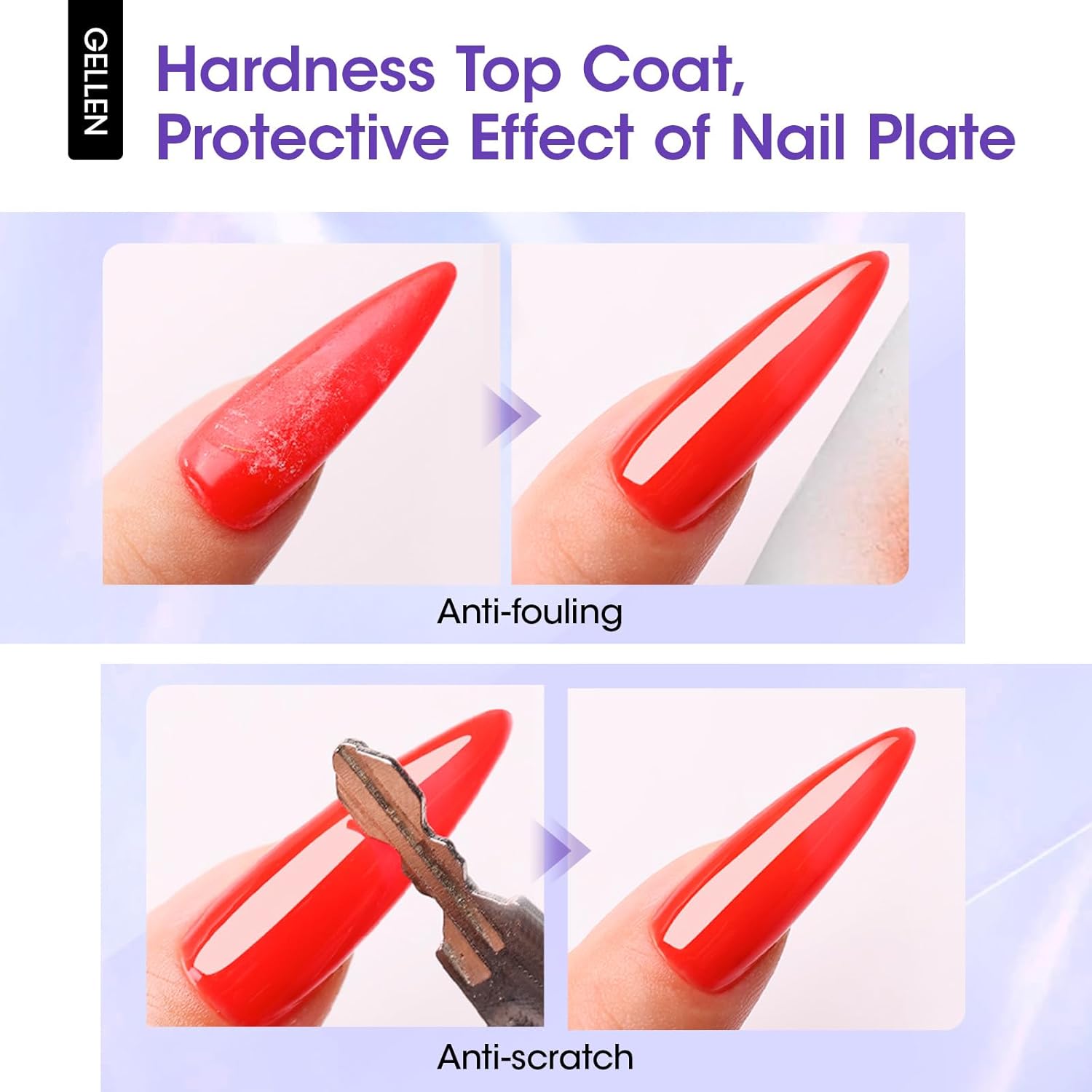 GELLEN Gel Top Coat, 18ml Matte Top Coat Gel & Glossy Top Coat Nail Polish Anti-scratch, Soak Off UV, No Wipe Clear Nail Polish, Super Glossy, DIY at Home Manicure Gifts-BrightBean Baby