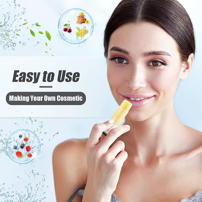 50Pcs 5g Lip Balm Tubes Plastic Lipstick Containers Empty Refillable Twist-up Lip Gloss Balm Filling Stick Clear Tube Holder with Black Cap for DIY Chapsticks Crayon Solid Perfume-BrightBean Baby