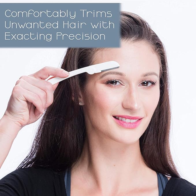 Dermaplaning Tool – Practical Eyebrow, Face and Peach Fuzz Hair Removal Razors for Women - With Vitamin C Facial Serum - 3 Pack Dermaplane Razor Blades-BrightBean Baby