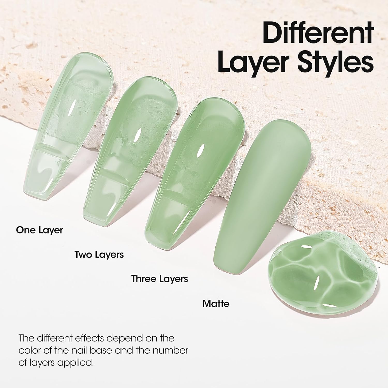 Gellen Gel Nail Polish 18Ml Jelly Mint Green Spring Translucent Pastel Sheer Soak Off UV for Nail Art at Home 0.61 Fl Oz-BrightBean Baby