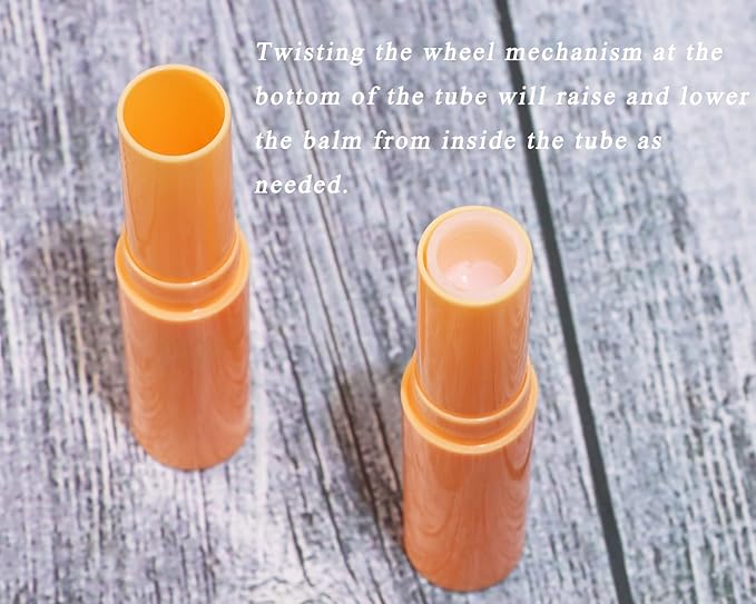 0.14oz Empty Flavored Lip Balm Container Tubes Plastic Homemade Moisturizing Lip Stick with Caps Bulk Fit for Women Adult DIY Making Supplies, 25 Count (Orange)-BrightBean Baby