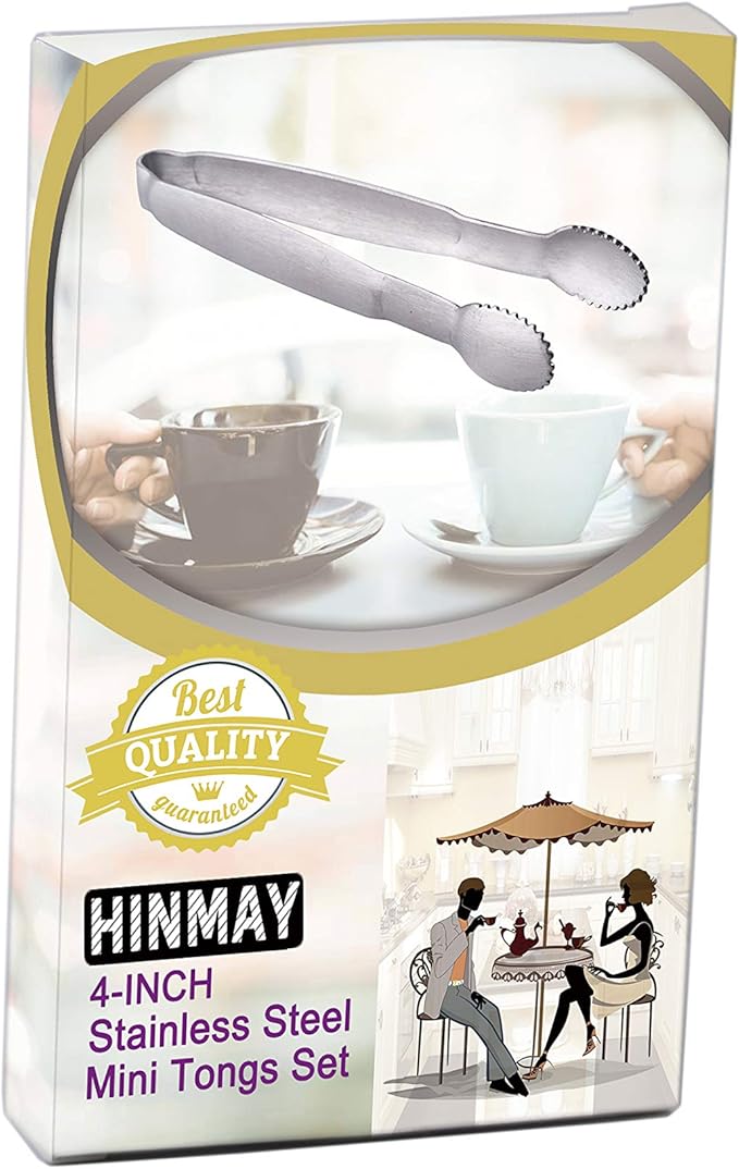 Sugar Tongs 4-Inch Mini Serving Tongs Stainless Steel Appetizer Tongs, Set of 4