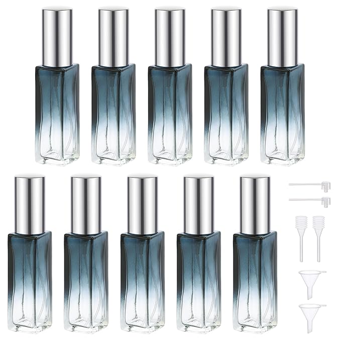 Segbeauty 10pcs Perfume Travel Refillable, 10ML Glass Spray Bottles Perfume Atomizer, Mini Travel Size Dispenser Bottle Set Atomizer Sprayer for Perfume Toiletries Cosmetic Container Spray Bottle-BrightBean Baby