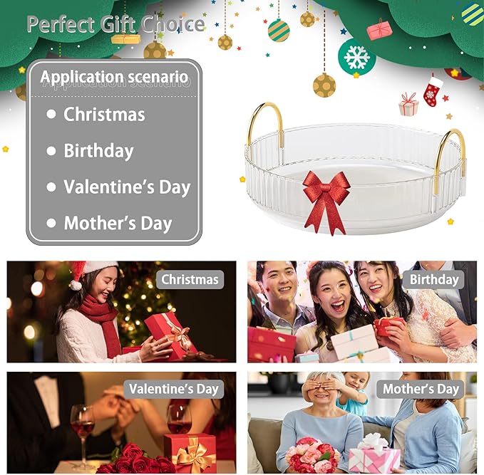 Rotating Makeup Organizer for Vanity, High-Capacity Skincare Clear Make Up Storage Perfume Organizers Cosmetic Dresser Organizer Countertop 360 Spinning (Clear, 1 Tier)-BrightBean Baby