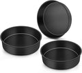 Onader 8 Inch Cake Pan, Stainless Steel Round Smash Cake Bake Pans Set of 3, Nonstick & Non Toxic Birthday Wedding Baking Tins
