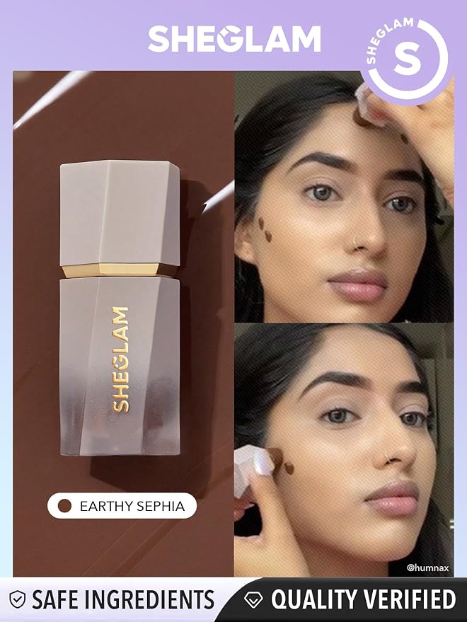 SHEGLAM Sun Sculpt Cool Toned Liquid Contour Stick Long Lasting Cream Bronzer Makeup - Earthy Sepia-BrightBean Baby