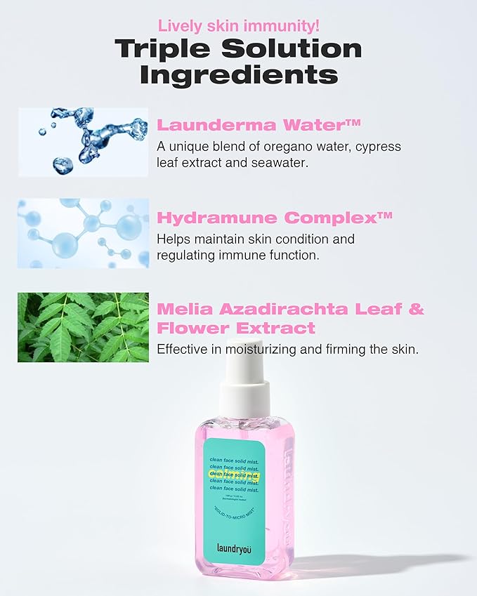 Clean Face Solid Mist - Calming, Hydrating, and Moisturizing Gel-To-Mist Dermatologist Tested Hypoallergenic Facial Spray for Redness Relief and Soothing Irritated Skin - (3.38 fl. oz.)-BrightBean Baby