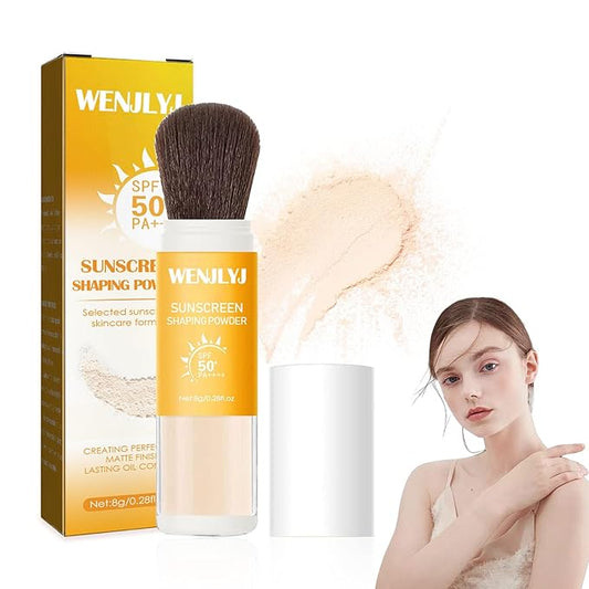 Mineral Sunscreen Setting Powder Makeup,Translucent Powder SPF 50 PA++++,Oil Control Long Lasting Face Setting Powder Sunscreen,Matte Finish,Lightweight,Breathable,All Skin-BrightBean Baby