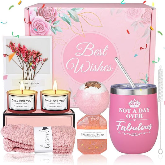 Birthday Gifts for Women - Gift baskets for Women Happy Birthday Gift for Women Friendship Ideas, Spa Self Care Gift for Her Sis Wife Home Bath and Body Works Care Package-BrightBean Baby
