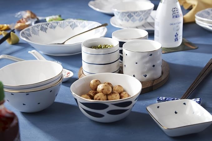 Lenox Blue Bay 4-Piece Stacking Dip Bowl Set, 0.95 LB