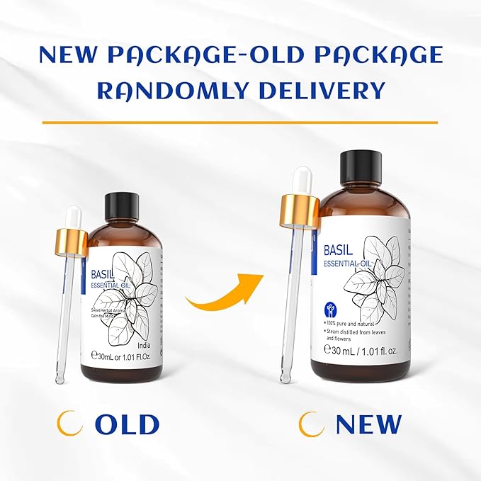 HIQILI 1 Fl Oz Basil Essential Oil, 100% Pure Undiluted for Skin, Diffuser - 30ml-BrightBean Baby