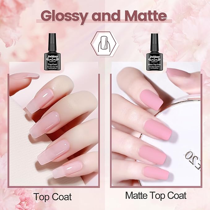 JEWHITENY 14 Colors Poly Extension Gel Nail Kit With U V Lamp Nude Pink White Brown All In One Poly Gel Starter Kit With Base Top Coat Manicure Salon Frence Nail Art DIY-BrightBean Baby