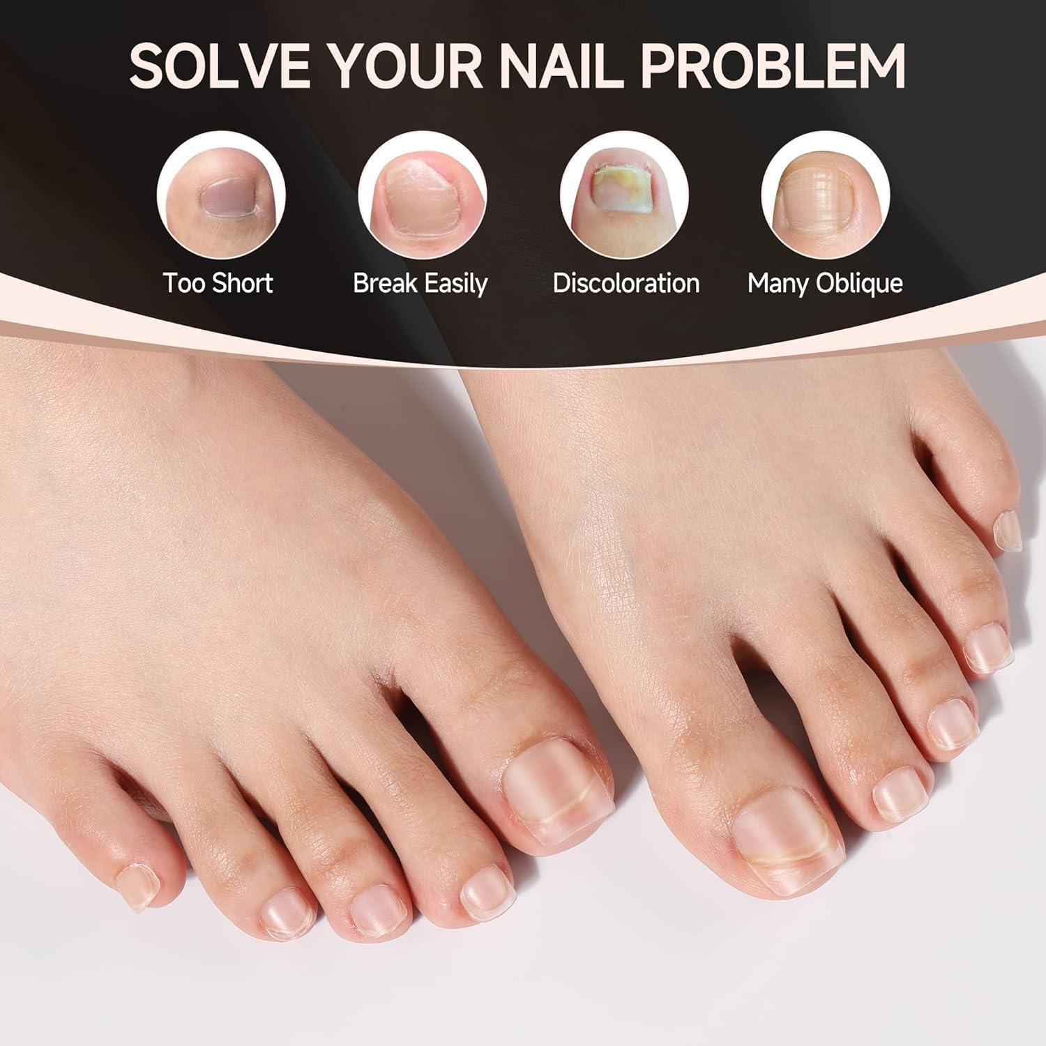 UNA GELLA Toe Nail Tips 504Pcs - Full Cover Matte Squavol Toe Nails Soft Gel Pre-file Gel Toe Nail Tips For Toe Nail Extensions Home DIY Nail Salon Soak Off 15 Sizes-BrightBean Baby