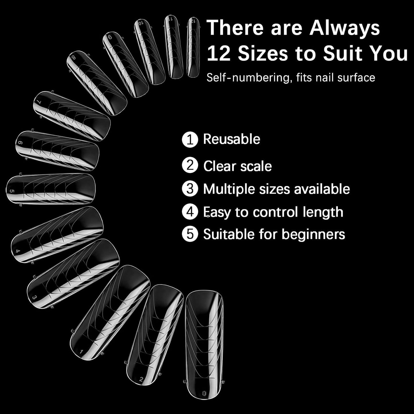 130 Pcs Poly Extension Gel Dual Nail Forms Nail Molds With Scale Builder Coffin Nail for Gel Manicure Nail Art Design Salon DIY at Home (Long Round-Head Dual Nail Forms Set)-BrightBean Baby