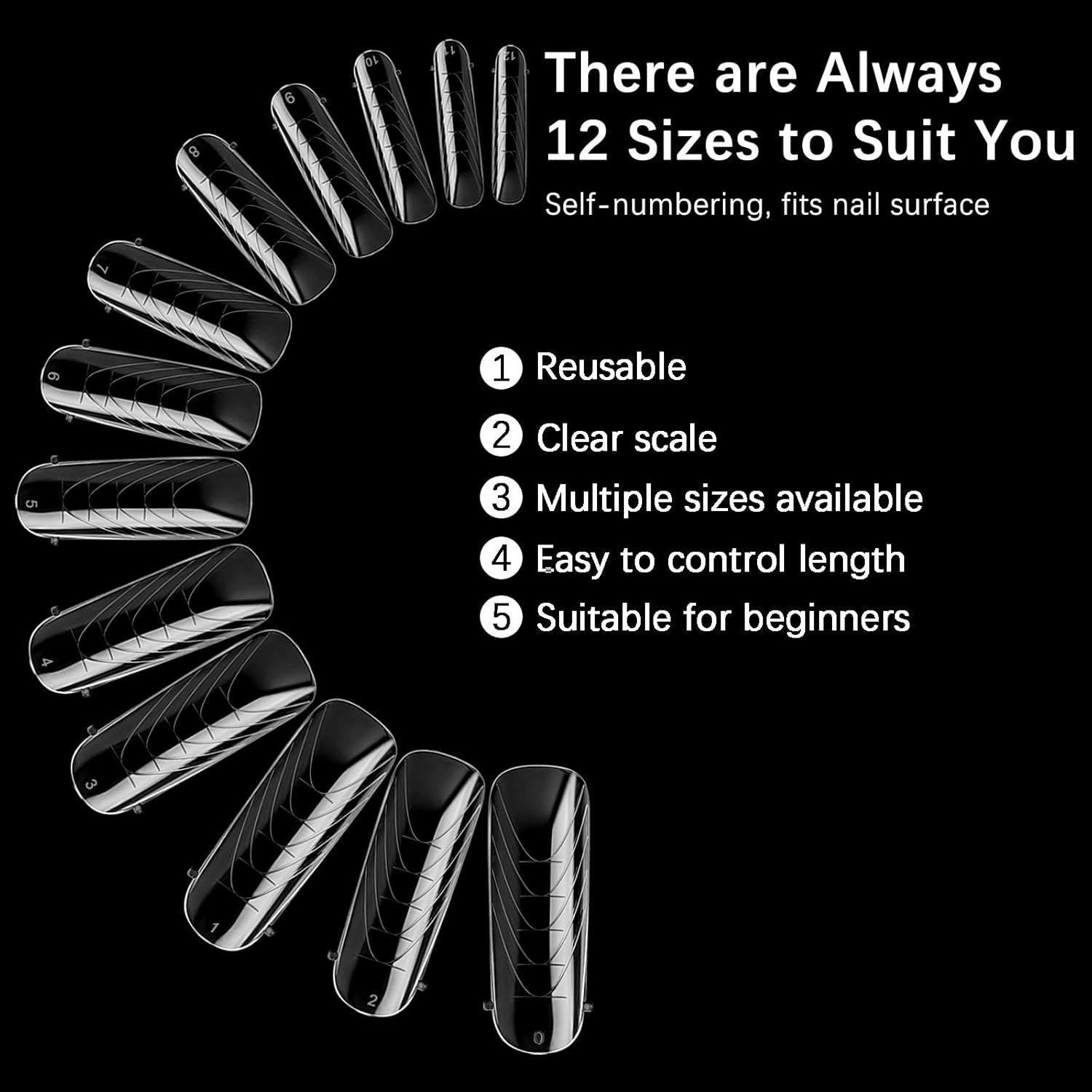 130 Pcs Poly Extension Gel Dual Nail Forms Nail Molds With Scale Builder Coffin Nail for Gel Manicure Nail Art Design Salon DIY at Home (Long Round-Head Dual Nail Forms Set)-BrightBean Baby