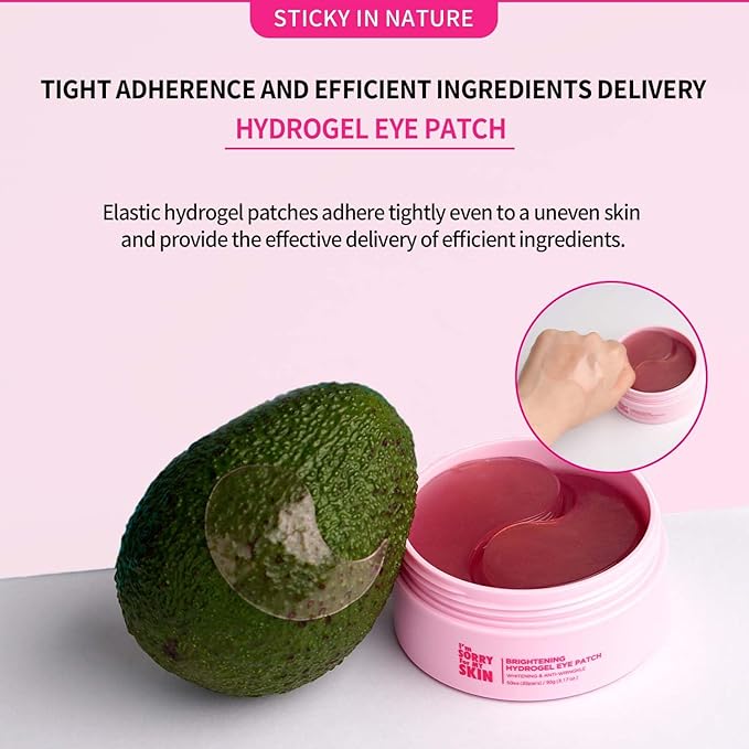 Brightening Hydrogel Eye Patch - Eye Patches for Puffy Eyes and Dark Circles Remover, Under Eye Mask Self Care Gifts for Women - Eye Bag Treatment Skin Care, 60 EA 3.17oz / 90g-BrightBean Baby