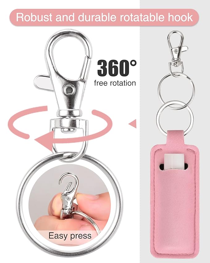 Chapstick Holder Lip Balm Sleeve Pouch Chapstick Holder With Clip Lipstick Lip Gloss Holder Stocking Stuffers Gift for Women (7pcs)-BrightBean Baby