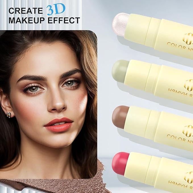 Color Nymph Makeup Kit for Girls Beginner Makeup Gift Set with Portable Bag Include 2 Color Lip Gloss, Eyeshadow Pen, Blush & Contouring, Highlight, Mascara, Eyebrow Pencil-BrightBean Baby