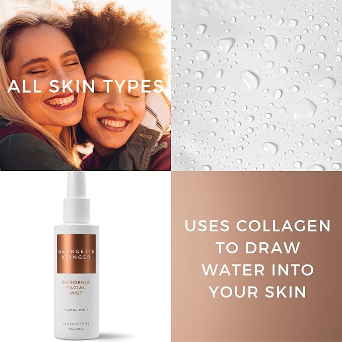 Georgette Klinger Gardenia Facial Mist - Collagen-Infused Face Spray, Long-Lasting Makeup, Hydration for Dewy and Smooth Skin, Anti Aging for All Skin Types- 4.2 oz-BrightBean Baby