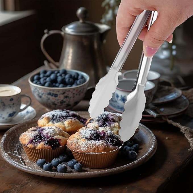 8 Pack Serving Tongs XEVOM Kitchen Tongs,Buffet Tongs, Stainless Steel Food Tong Serving Tong,small tongs (9inch)