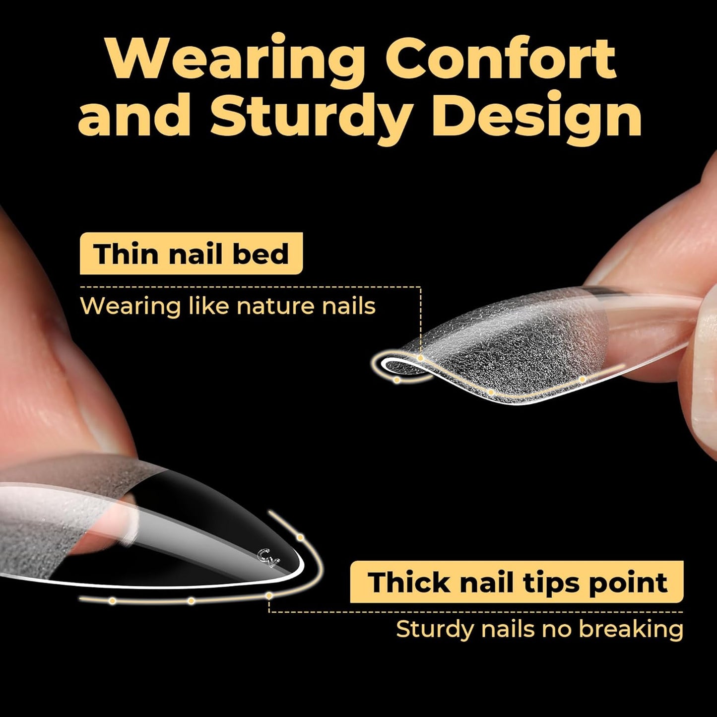 UNA GELLA Halloween Stiletto Press on Nails, 600 Pcs Medium Stiletto Nail Tips Almond Shape Pre Etched Full Cover Soft Gel Nails Tips for Nail Extensions Art DIY Salon 12 Sizes at Home-BrightBean Baby