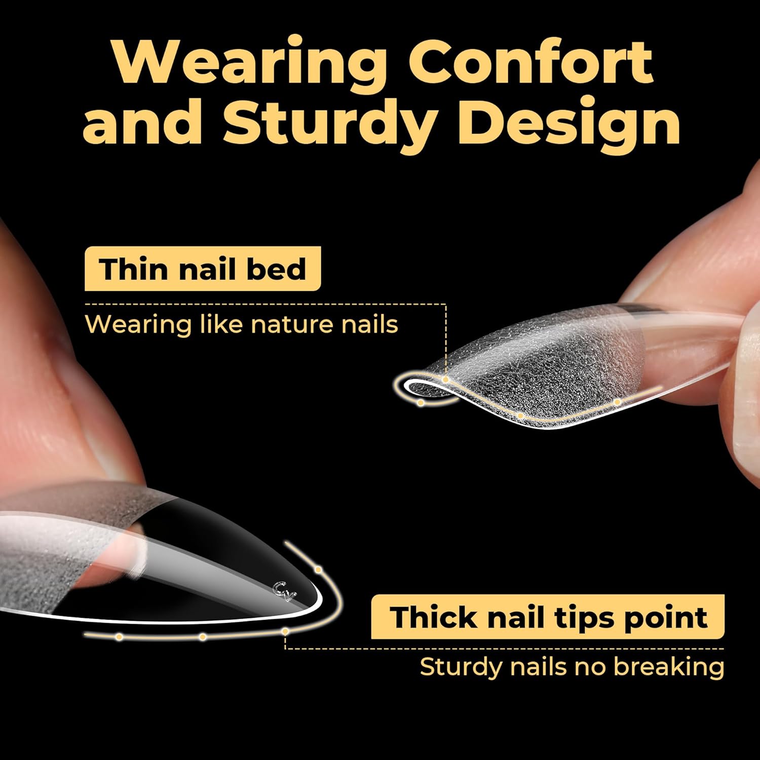 UNA GELLA Halloween Stiletto Press on Nails, 600 Pcs Medium Stiletto Nail Tips Almond Shape Pre Etched Full Cover Soft Gel Nails Tips for Nail Extensions Art DIY Salon 12 Sizes at Home-BrightBean Baby